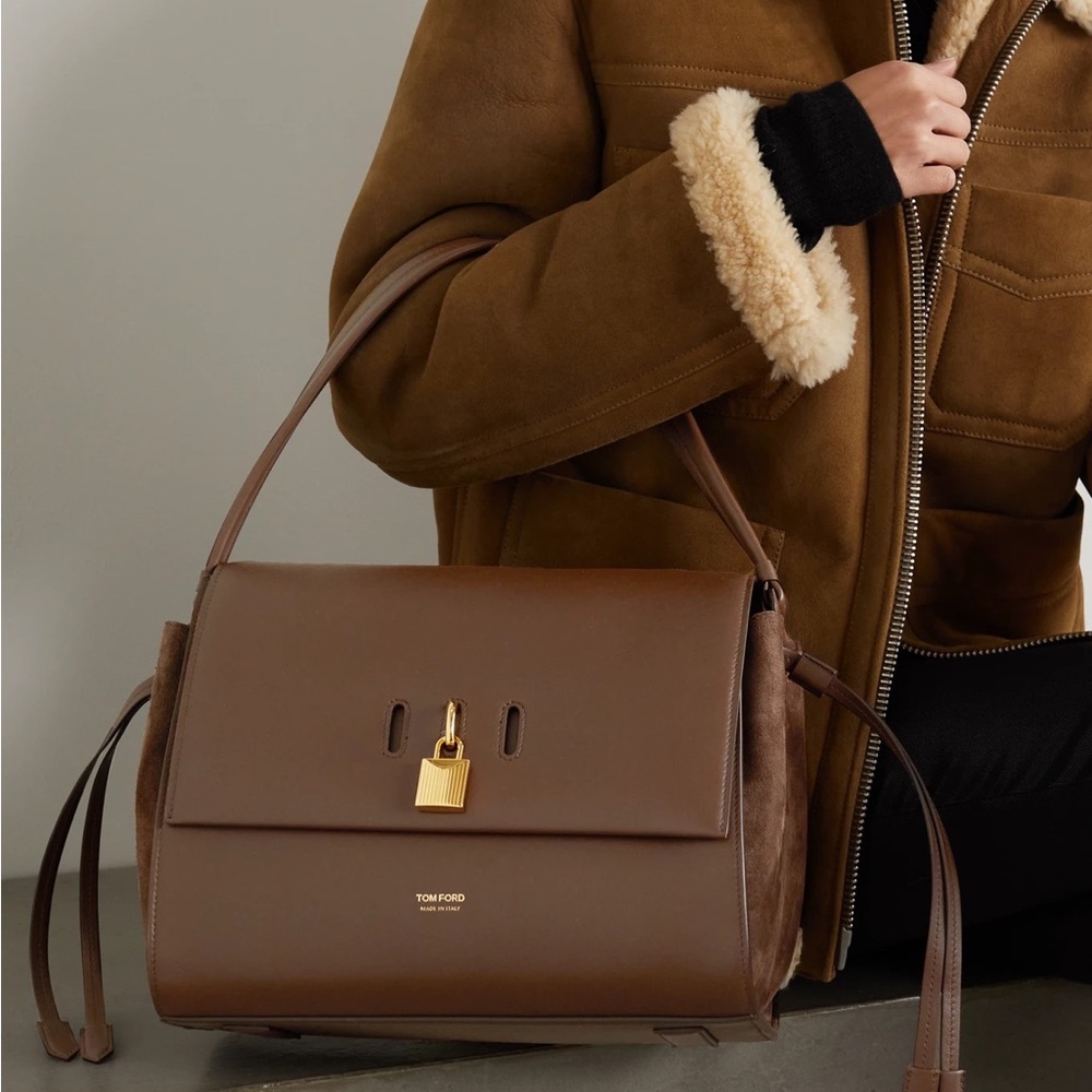 Tom Ford Brown Leather Padlock Medium Shoulder Bag - image 5